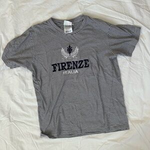 Embroidered Florence Italy Striped Navy T-Shirt size XS/S